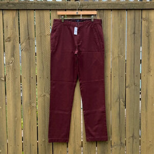 NWT J. Crew The Sutton Burgundy Chino Pants Men’s 32 X 34